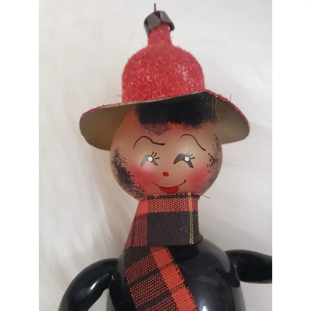 VTG Soffieria De Di Carlini‎ Blown Glass Christmas Ornament Scarecrow Patchwork